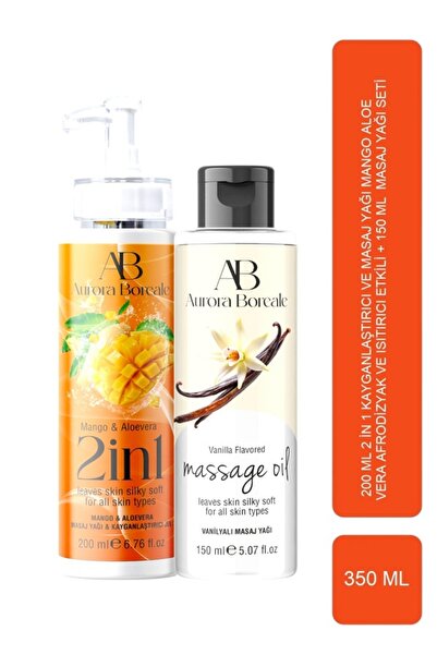 AuroraBoreale Kayganlaştırıcı ve Masaj yağı Mango Aloe vera ve Vanilya 350 ML...
