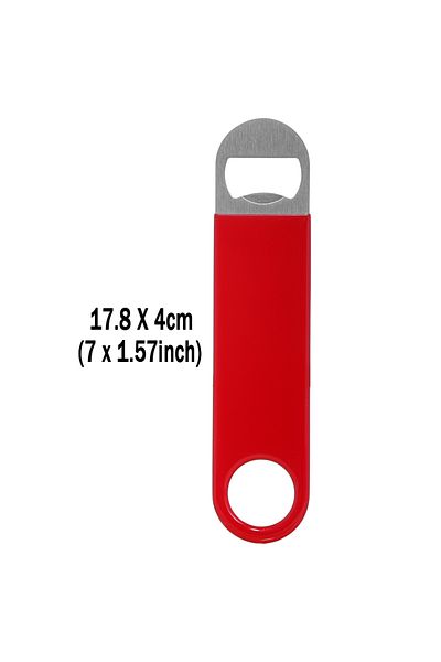 Choice Red 7inch Bartender Bottle Opener, Beer Bottle Openers, Speed Openers, Rubber Coated Stainless Steel