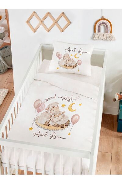 Homamia Isme Özel %100 Pamuk Bebek Nevresim Takımı