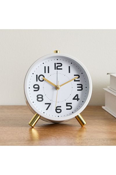 Home Box Emir Metal Table Alarm Clock with Night Light 11x5.5x12 cm