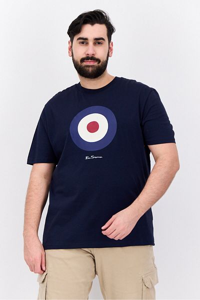 Ben Sherman Men Crew Neck Short Sleeves Brand Logo T-Shirt, Dark Navy