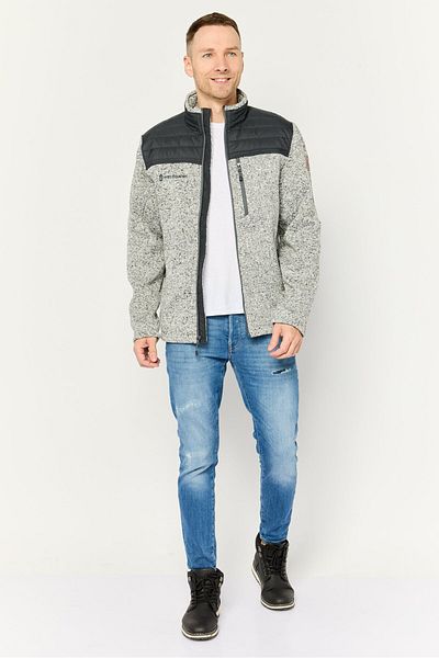 Free Country Men Heather Full Zip Fleece Sweater, Grey