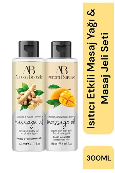 AuroraBoreale Ginseng ve Mango Aromalı Isıtırıcı Etkili Masaj Yağı Su Bazlı 3...