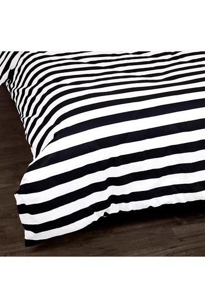 Home Box طقم غطاء لحاف فردي من القطن مطبوع عليه خطوط مالطا مكون من قطعتين مقاس 135×200 سم