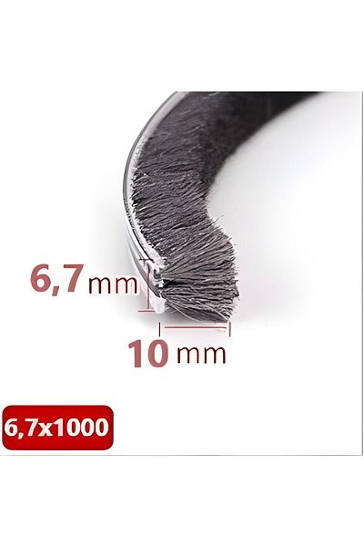 BABAWİCK Glass Balcony, Sliding Door Wick, Bristle Wick Base 6.7 Mm, Height 10 Mm, Length 10 Meters 67X1000