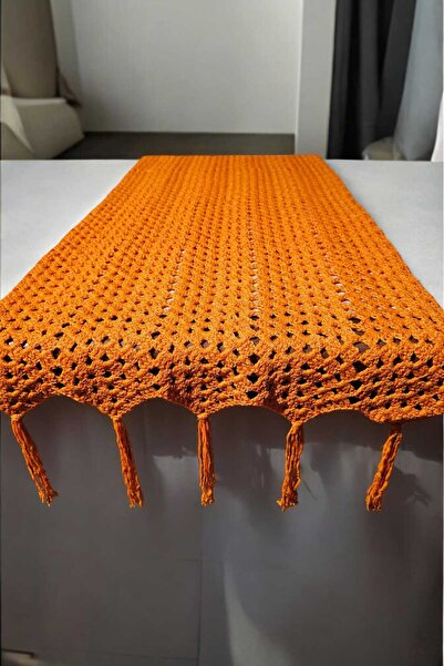 Örgü Sanatı Örgü Cotton Makrome Masa Sehpa Runnerı