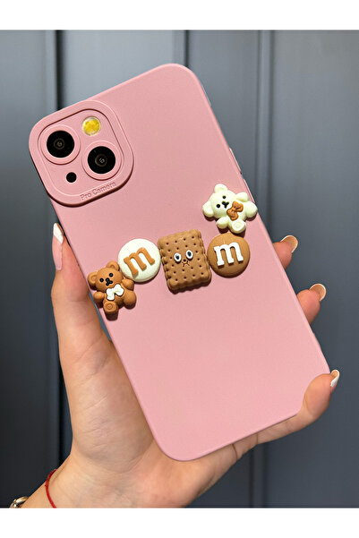 OSG iPhone 13 Uyumlu Kamera Korumalı Ayıcık Figürlü Chocolate Bear Kılıf