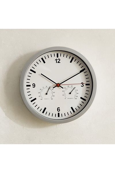 Home Box Mido Wall Clock with Hygrometer and Thermometer 25 cm