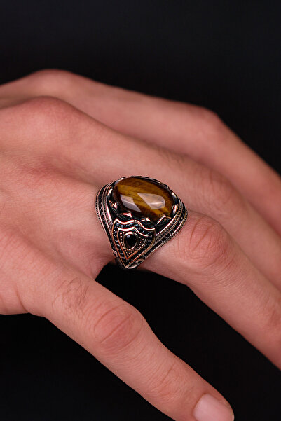 Neat Özel Tasarım Zultanit Taşlı, 925 Ayar Gümüş Erkek Yüzük