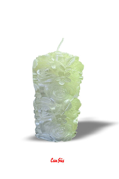 Cansüs Gül Desenli Mum