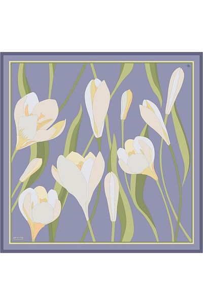 Armine Eșarfă cu model - Twill de mătase pură 9302-06