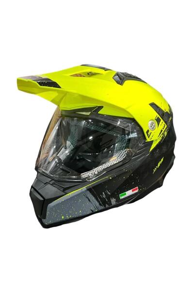 Sway Xbyc X60 Full Face Enduro Touring Adventure Kapalı Motosiklet Kaskı M Beden Kum Sarısı