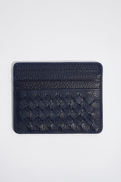 Tudors Genuine Leather Men's Navy Blue Wallet