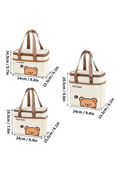 Choice A Style 3 Pcs Worthbuy Portable Insulated Lunch Bag Large Capacity Waterproof Cooler Bag Camping Pic