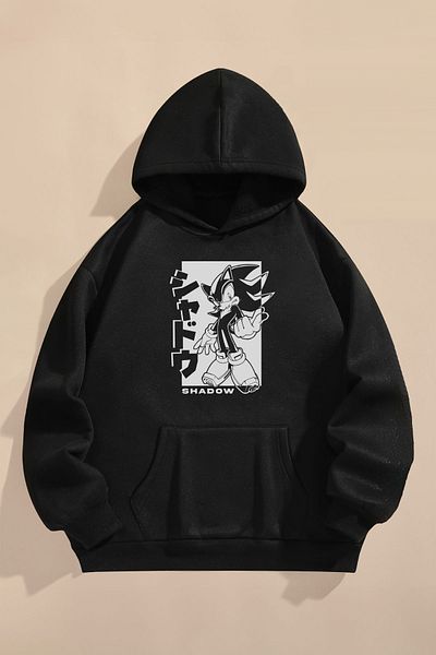 C&C OKULCUNUZ Children's Sweatshirt Three Thread Raster Printed Black Sweatshirt