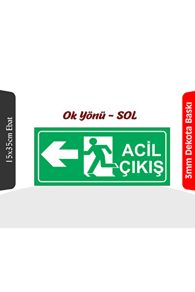 Acil Çıkış Sol Ok Levha