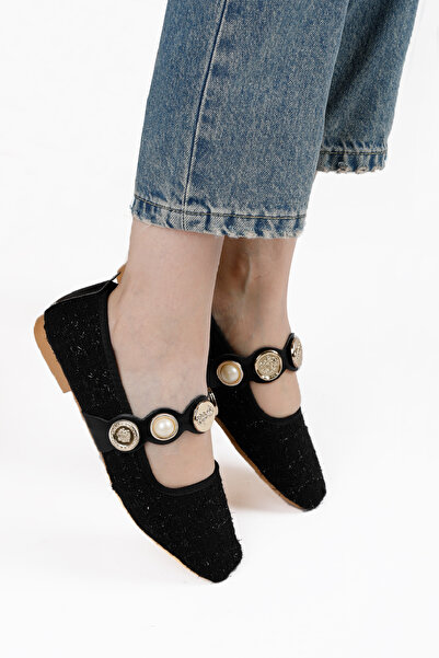 RENKLİBUTİK Pantofi casual pentru femei, cu cataramă elegantă, din țesătură t...