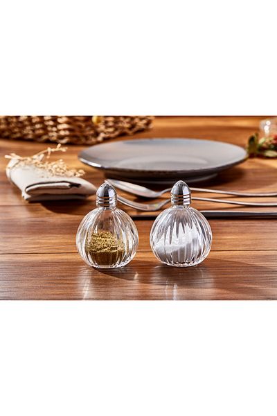 Cornella 2 Li Origami 
   Salt and Pepper Shakers Silver