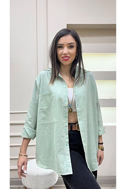 Zulu Γυναικείο λινό πουκάμισο Oversize Καλοκαιρινό πουκάμισο νέας σεζόν