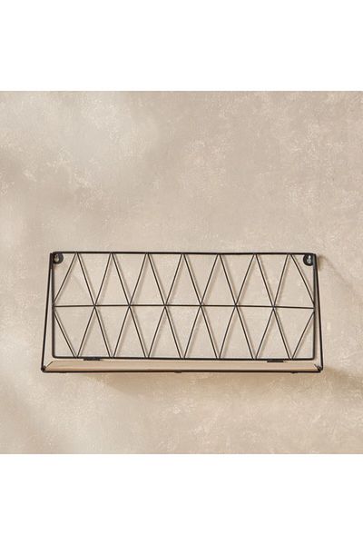Home Box Sera Foldable Metal Wall Shelf with MDF Board 48x13x20 cm