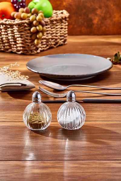 Cornella 2 Li Origami 
   Salt and Pepper Shakers Silver