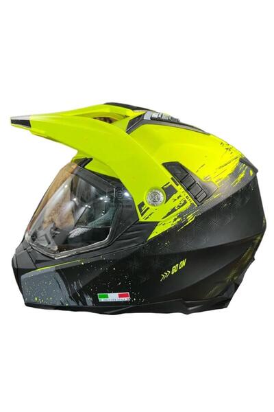 Sway Xbyc X60 Full Face Enduro Touring Adventure Kapalı Motosiklet Kaskı M Beden Kum Sarısı