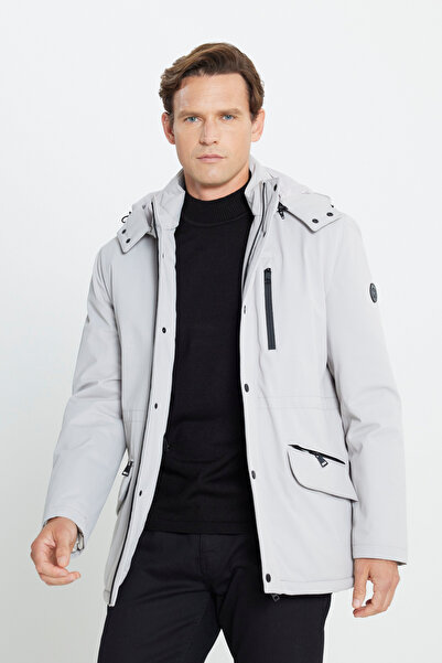 AC&Co / Altınyıldız Classics Standart Fit Normal Kesim Gömlek Yaka Taş Kaban