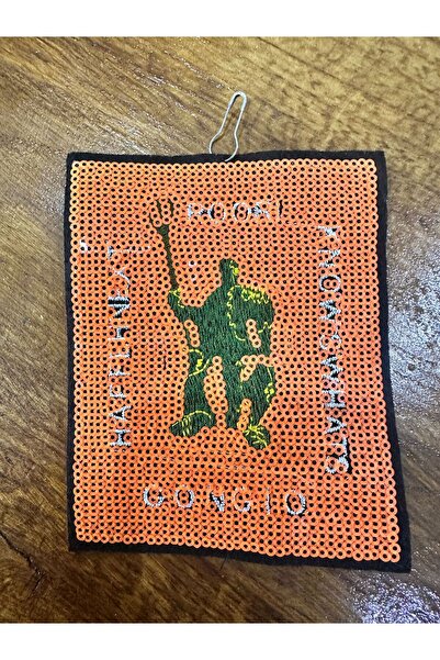 Gönülden Tasarım 12X10 CM NARANČASTA DIZAJNIRANA VEZIVA SA ŠLJOKICAMA