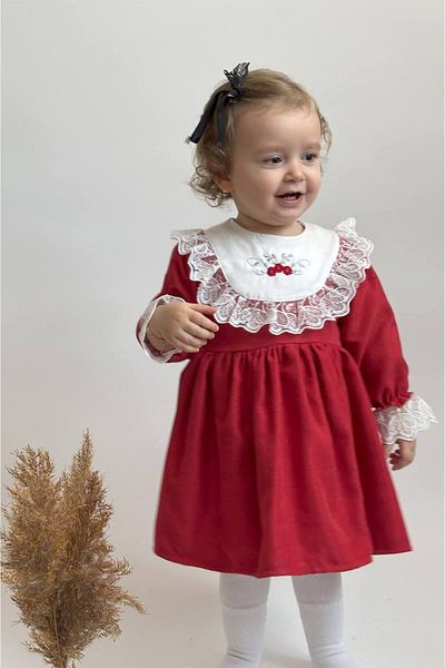 KETBaby Flower Pattern Lace Collar Dress 2-5 Years