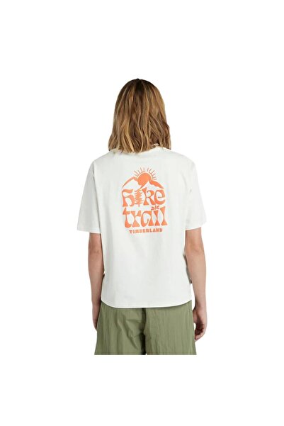 Timberland Γυναικείο μπλουζάκι Hike Life Graphic με κοντομάνικο Vintage λευκό