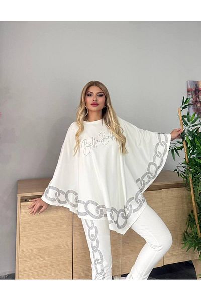 Bella Belluci New Season Chain Detailed Cape Suit