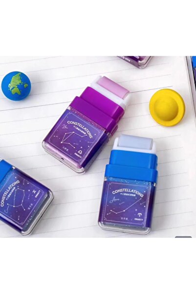 Meyra Accessories Çift Başlıklı Silindirli Silgi Galaksi Stick Sevimli Hediye...