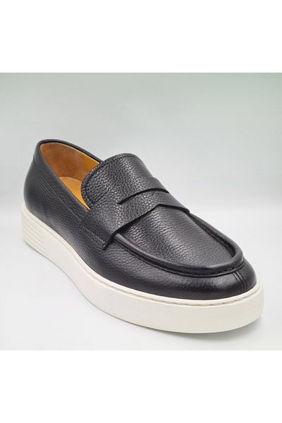 Libero L5505 Black Genuine Leather Eva Sole Men's Casual Loafer Shoes