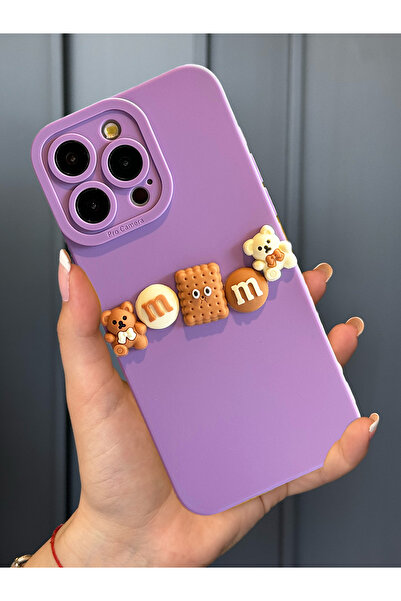 OSG iPhone 15 Pro Max Uyumlu Kamera Korumalı Ayıcık Figürlü Chocolate Bear Kılıf