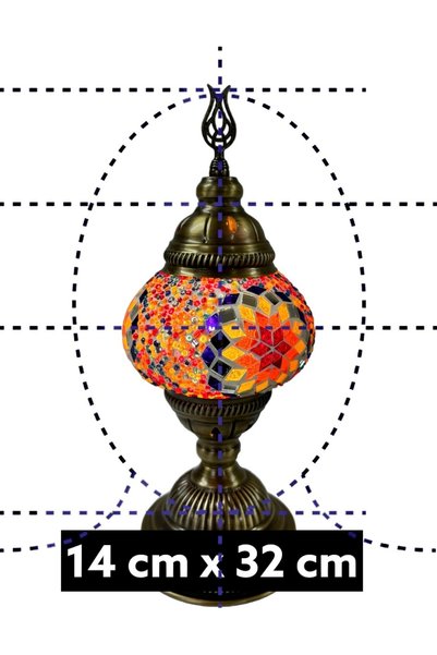 Generic Brand Desktop Authentic Ottoman Mosaic Lamp - Rainbow