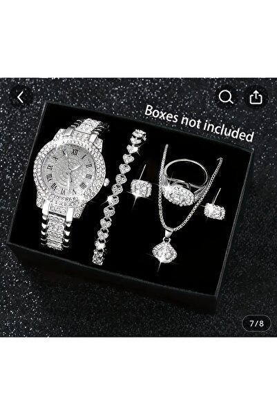 stainless steell VİP gümüş renk lüks şoka dayanıklı 5 parça takı set