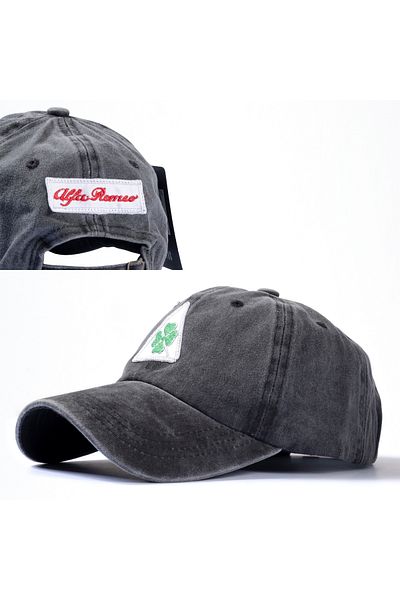 PERLOTUS Alfa Romeo Four Leaf Clover Embroidered Cotton Men's Women's Hat Christmas Gift