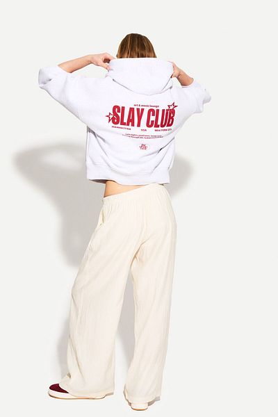 Bershka Wide leg drawstring trousers
