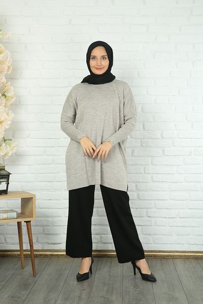 NİSUM MODA Knitting Tunic with Side Slip