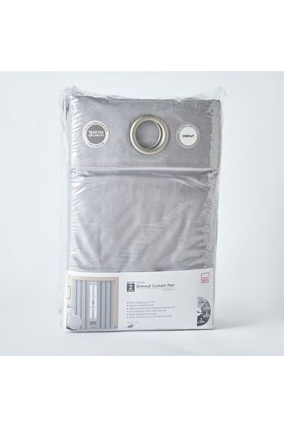 Home Box Dove 2-Piece Velvet Extra Long Dimout Curtain Set 135x300 cm