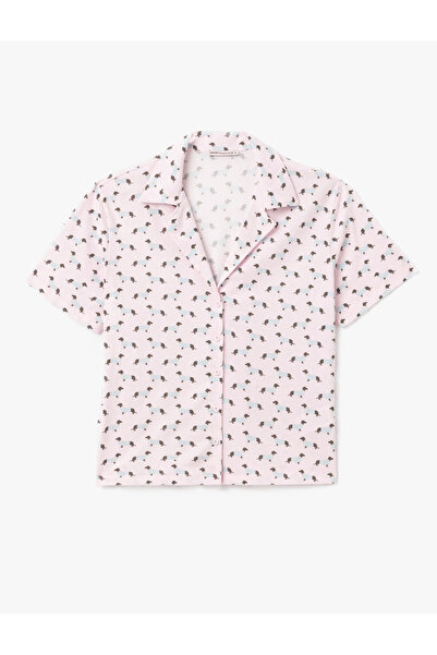 Koton Köpek Grafik Baskılı Kısa Kollu Pamuklu Gömlek Yaka Pijama Takımı