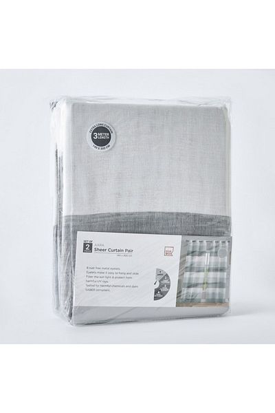 Home Box Aara Baron 2-Piece Extra Long Sheer Curtain Set 140x300 cm