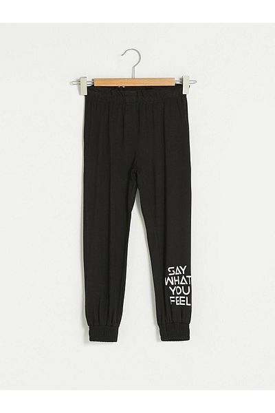 LC Waikiki Girls' Jogger Sweatpants with Elastic Waist Printed (S1)