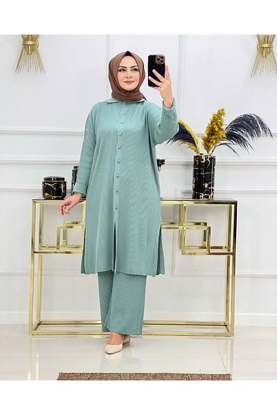 NİSUM MODA ΣΕΤ ΠΛΕΚΤΟ ΜΑΚΡΥ ΠΟΥΚΑΜΙΣΟ