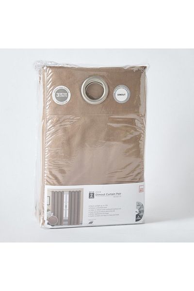 Home Box Dove 2-Piece Velvet Extra Long Dimout Curtain Set 135x300 cm