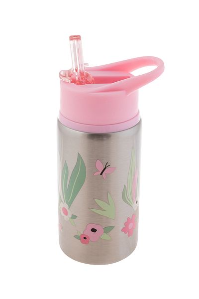 Stephen Joseph 530 Ml Stainless Steel Leopard Patterned Water Bottle - Age 3