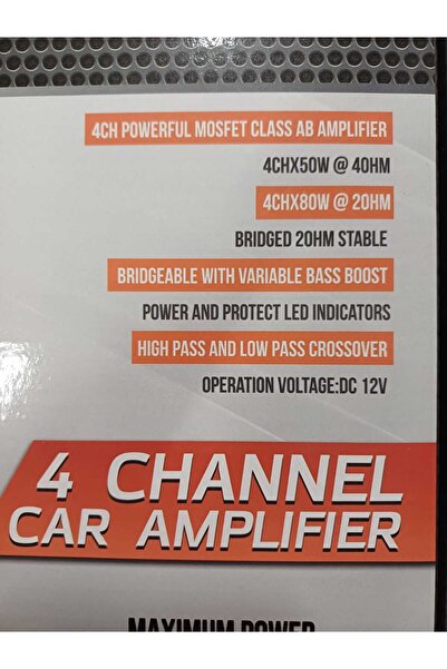 harward 4 OHM  4X50 RMS  2750 WAT 4 KANAL AMFİ