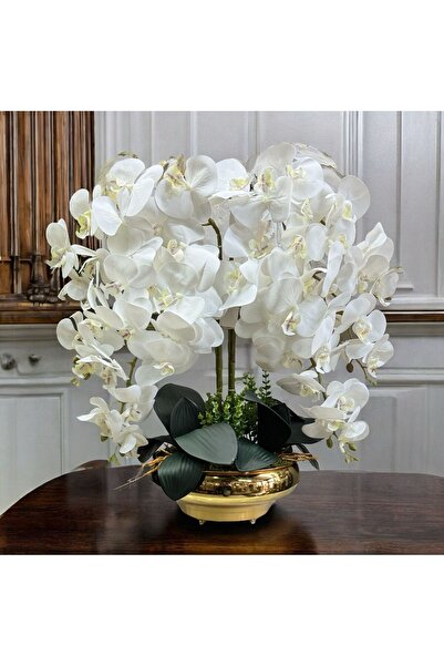 ArzzHome Ufo Saksı 6 Dal Orkide Aranjmanı Gold