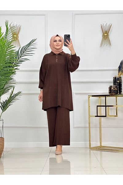 NİSUM MODA ПЛЕТЕНИ ПАНТАЛОНИ С ПОЛО ЯКА