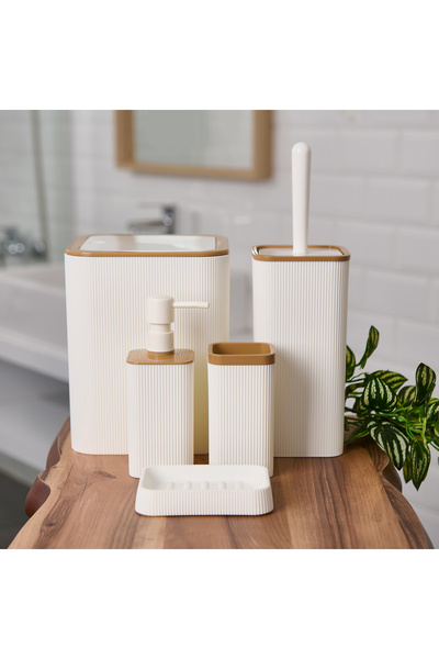 Evidea Bath Mina Due 5'li Banyo Seti - Beyaz